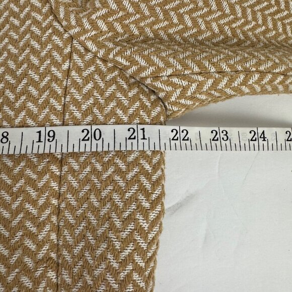 Anine Bing Fishbone Blazer Hearringbone Size Lrg Tan Cream Career Classic Wool - Picture 14 of 15